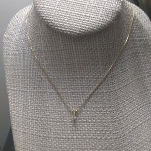 14k Gold Delicate chain with Pendant Diamond